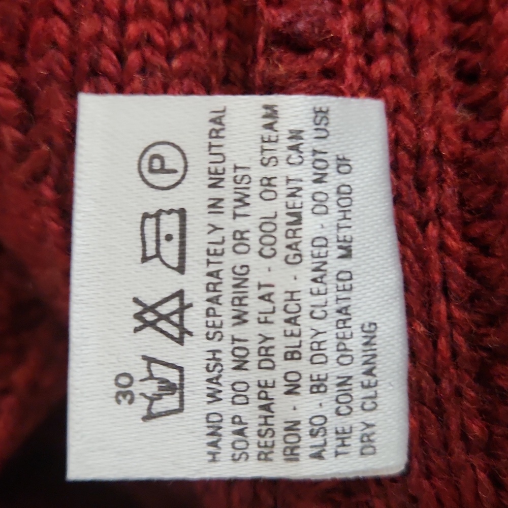 CESARE DI PINO WOOL RED SWEATER SIZE LARGE - Picture 8 of 8